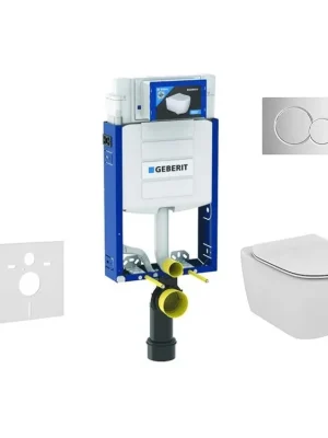 Geberit Kombifix Set předstěnové instalace, klozetu a sedátka Ideal Standard, tlačítka Sigma01, Aquablade, SoftClose, lesklý chrom 110.302.00.5 NU2 Laatste Versie