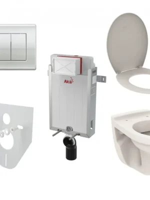 Hoge Kwaliteit Alcaplast Renovmodul set na zazdění s chromovým tlačítkem, klozet a sedátko Ideal Standard, thermoplast, AM115/1000.SET.2
