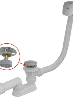 AlcaPlast Sifon vanový click/clack 80 cm s napouštěním přepadem, chrom, A508CKM-80 Shop Nu