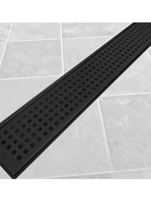 Super Cena Sprchový žlab Mex včetně roštu Squares 100 cm, černá matná, ID41114/1000