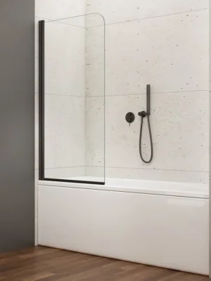 VILMA vanová zástěna 600x1400mm, černá, čiré sklo Fabrieksprijs