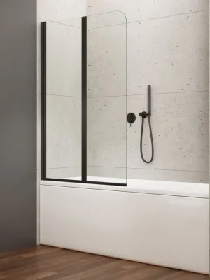 Bestseller WILA vanová zástěna 900x1400mm skládací, černá, čiré sklo