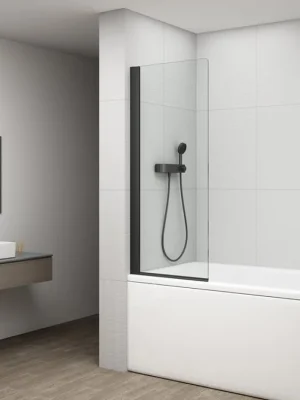 ROTA BLACK vanová zástěna otočná 750mm, čiré sklo Koop Vandaag