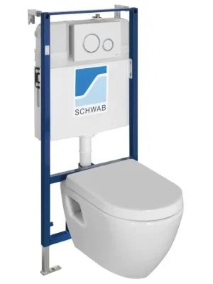 Nejlepší Cena Závěsné WC NERA s podomítkovou nádržkou a tlačítkem Schwab, bílá