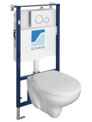 Závěsné WC TAURUS s podomítkovou nádržkou a tlačítkem Schwab, bílá Alleen Vandaag