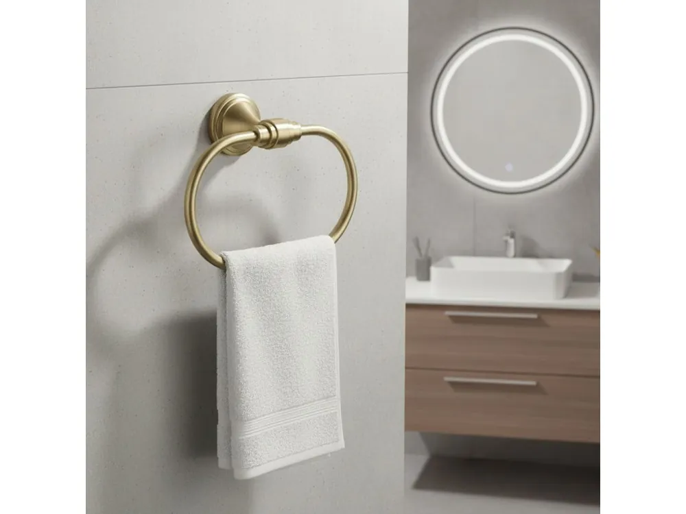 Koupelnový věšák RING 1607 Aristo Brushed Gold Laatste Versie
