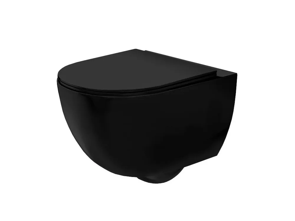 Závěsná WC mísa REA CARLO Mini Rimless Flat - matná černá Shop Nu