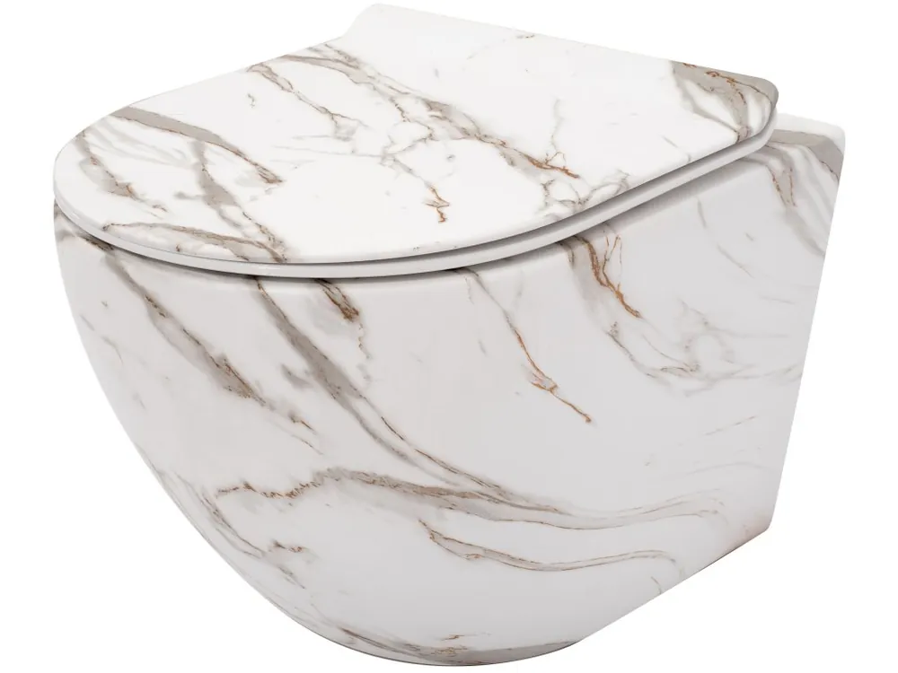 Závěsná WC mísa Carlos Slim Rimless - matná láva Hete Deal