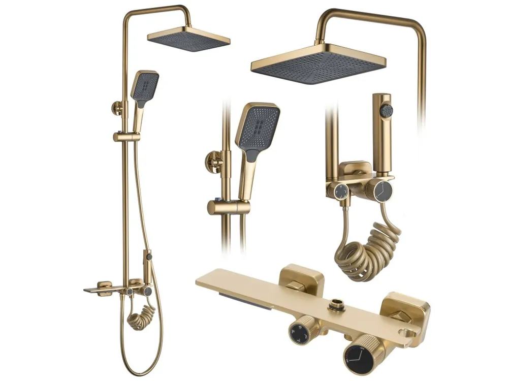 Beste Prijs Sprchový set REA HELIX Brush Gold
