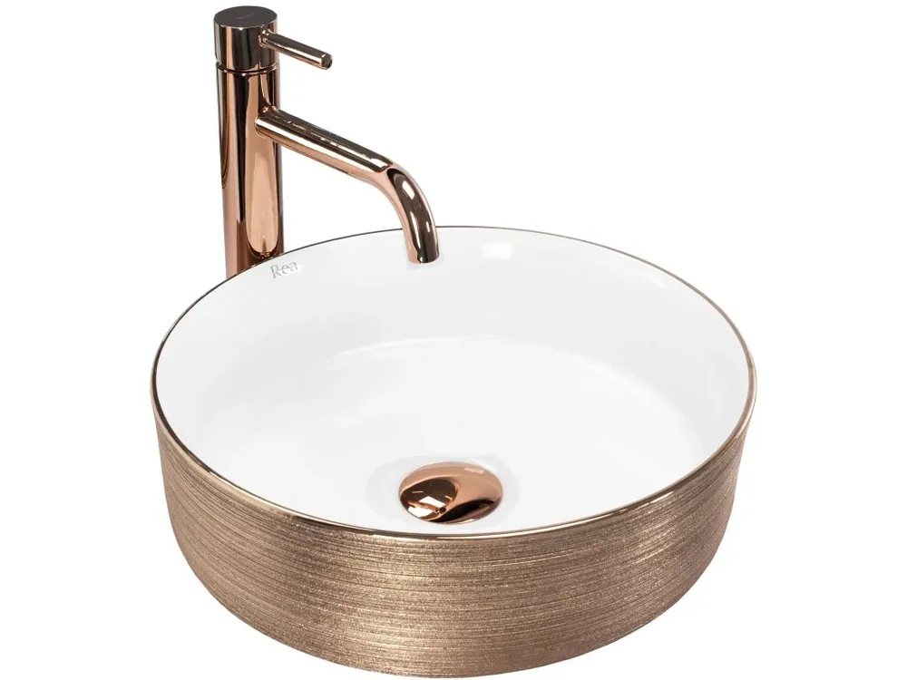 Umyvadlo na desku Rea Sami Brush Rose Gold Nieuw