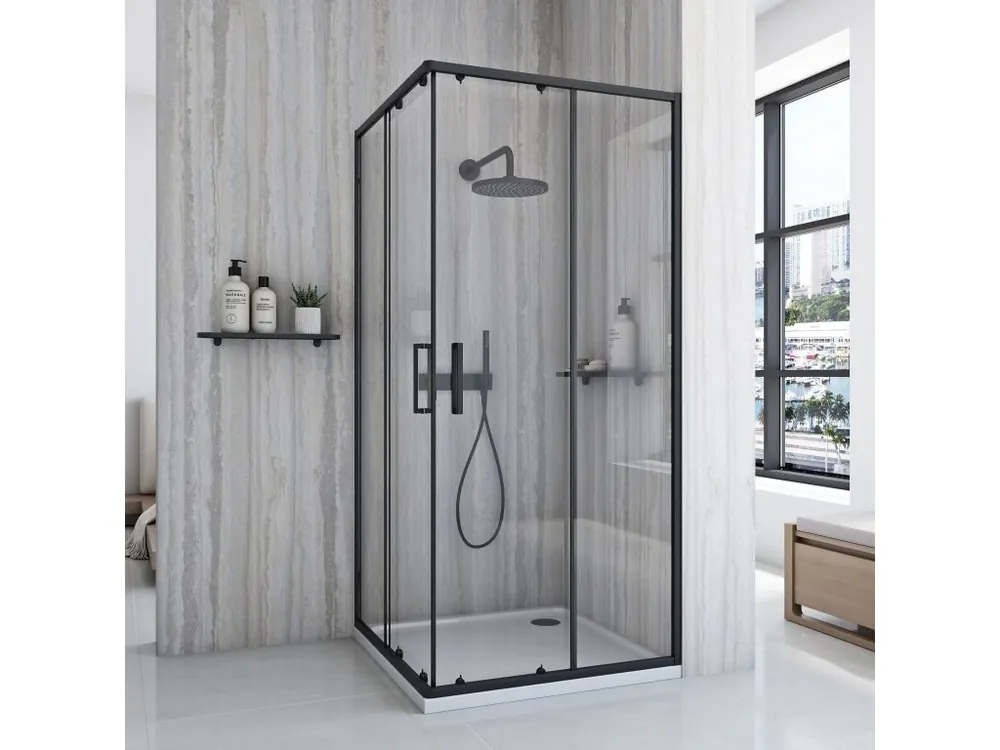 Sprchový kout REA City 80x80 Black Laatste Versie