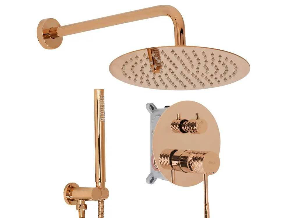 Goedkoop Podomítková sprchová sada Rea Lungo Diamond Copper + BOX