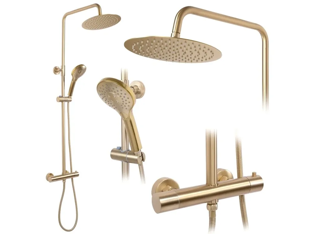 Weekendaanbieding Sprchový set s termostatem REA VINCENT Gold Brush