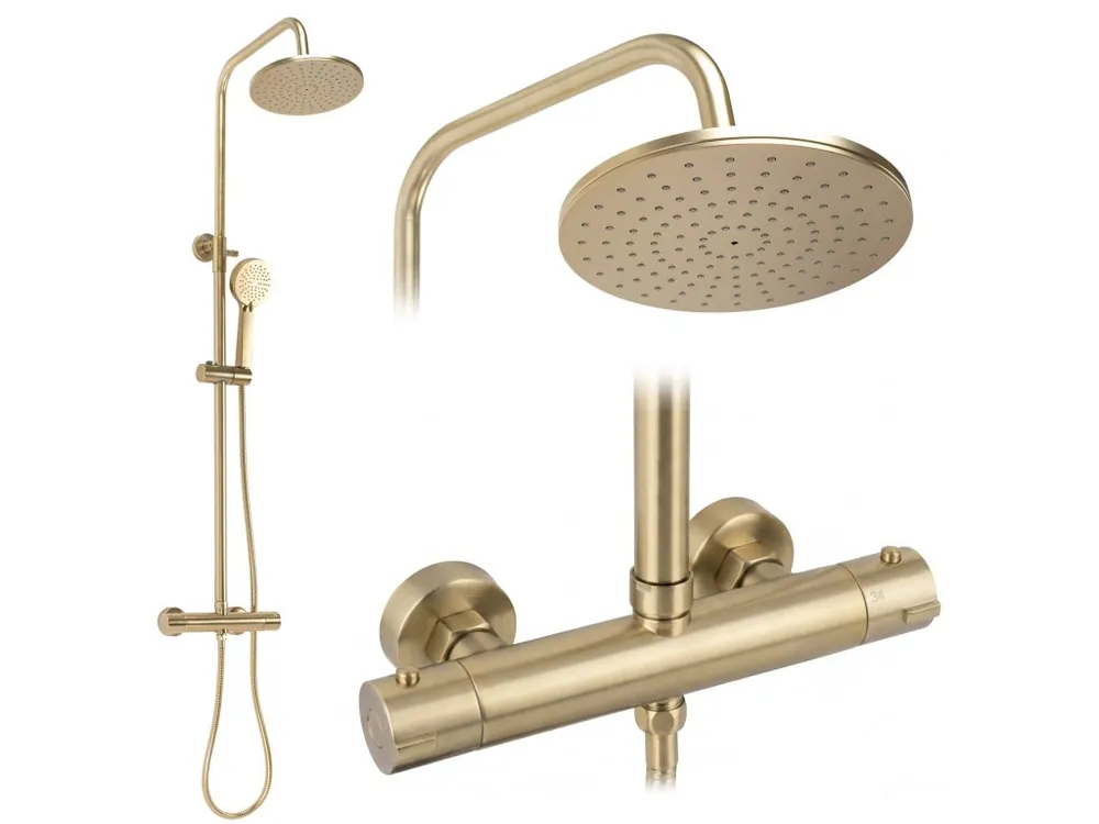 Veilige Betaling Sprchový set s termostatem Rea PAROT BRUSHED GOLD