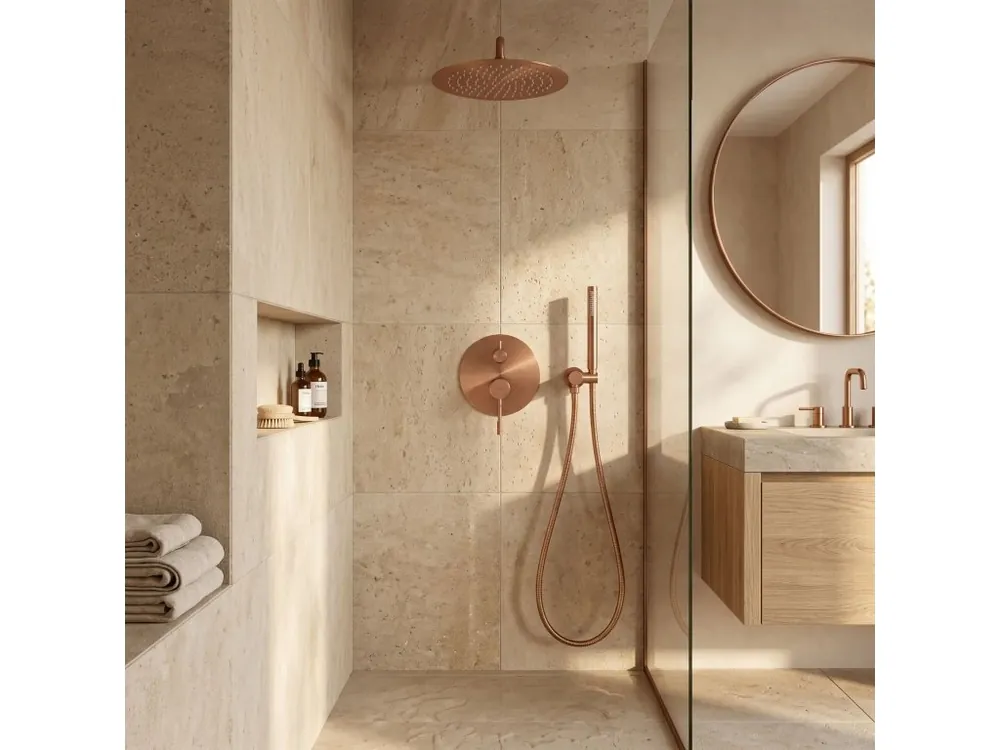 Flitsaanbieding Podomítková sprchová sada Rea Venti Brush Copper + BOX