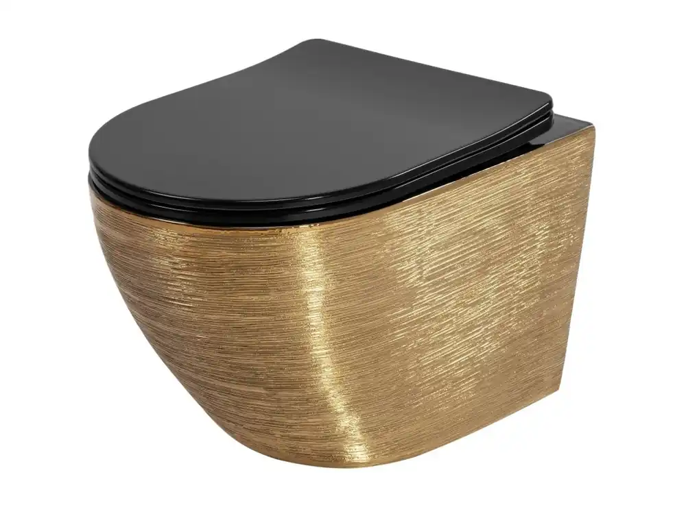 Nieuw Závěsná WC mísa Rea Carlo Mini Tornado Black Brush Gold