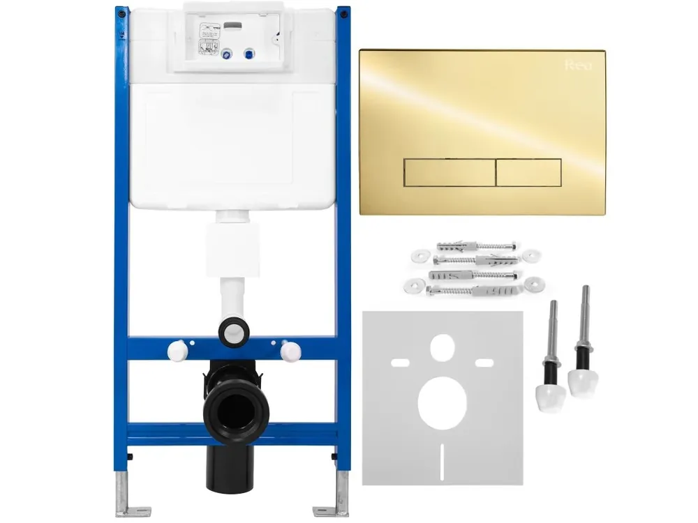 Shop Nu Podomítkový WC systém + tlačítka H - zlatý
