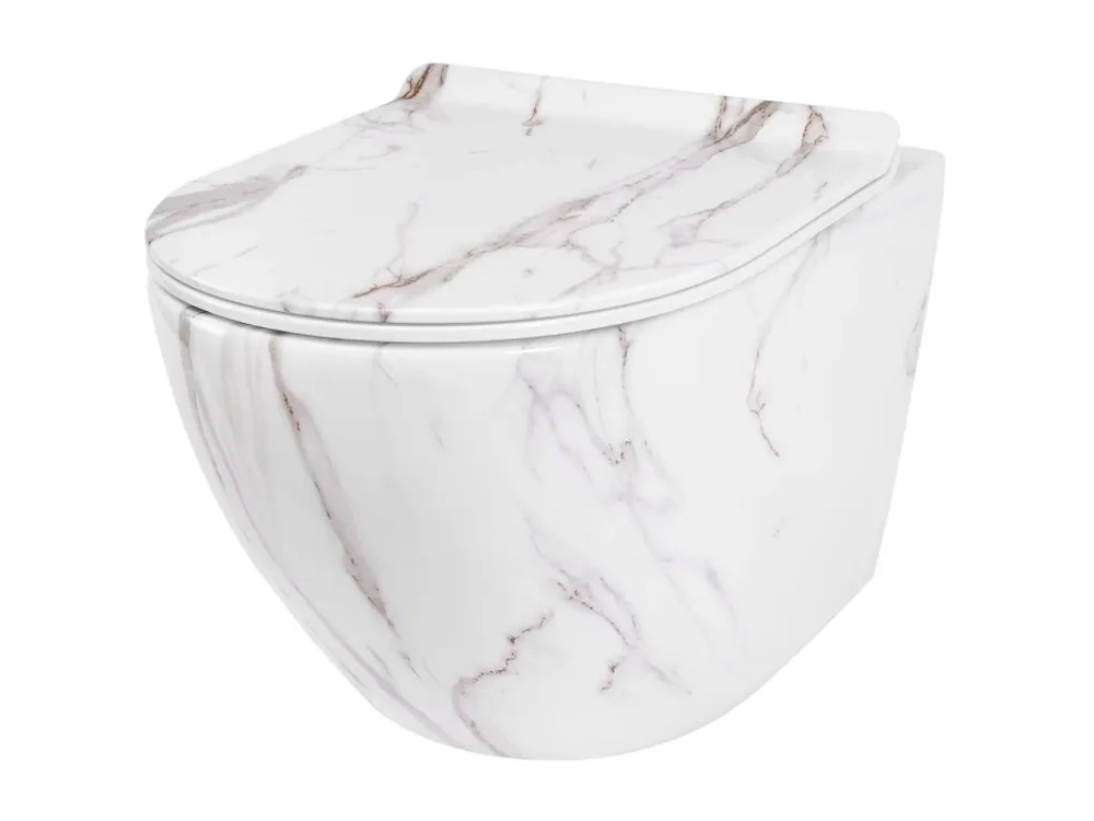 Gratis Retour Závěsná WC mísa REA CARLOS Slim Rimless Aiax