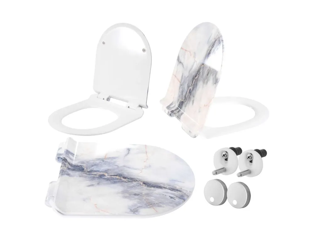 Gecertificeerd Toilet seat CARLO GRANIT SHINY DUROPLAST SLIM