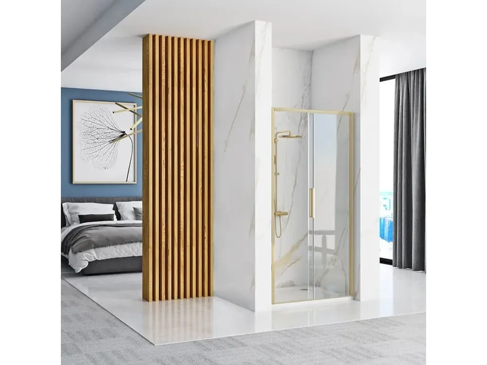 Koop Online Sprchové dveře REA Rapid Slide 120 Gold Brush