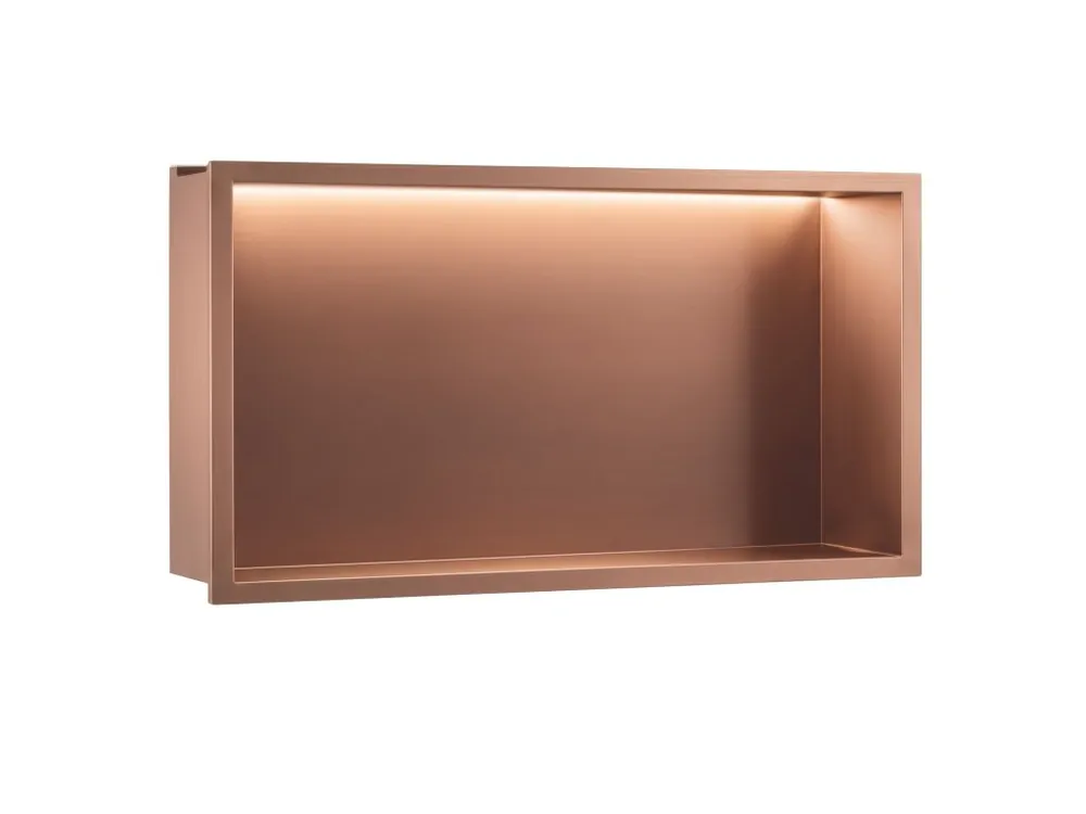 VESTAVNÁ KOUPELNOVÁ POLICE LED 30x60 brush copper Superprijs