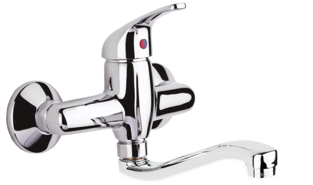 Polar - dřezová nástěnná baterie, ploché S ústí 180, rozteč 150 (PL06B) Nu Kopen