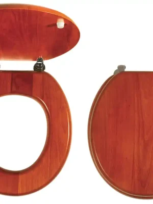 Cenově Výhodný WC sedátko Lyra, masivní dřevo, pomalé sklápění (WC/SOFTORECHLY)