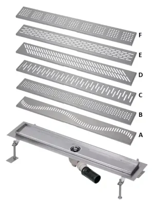 Korting SLKN 04A - Nerezový koupelnový žlábek do prostoru, délka 95 cm, lesk (69041)