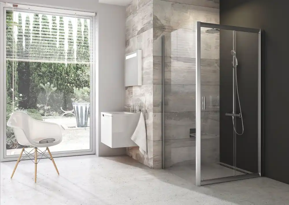 Korting BLPS 100 pevná stěna, rám satin/sklo transparent (9BHA0U00Z1)