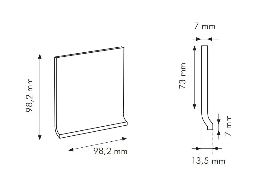 IN Ferro Cod. Z RAL 8019 - sokl s požlábkem 10x10 šedá matná (0011Z47) Gecertificeerd