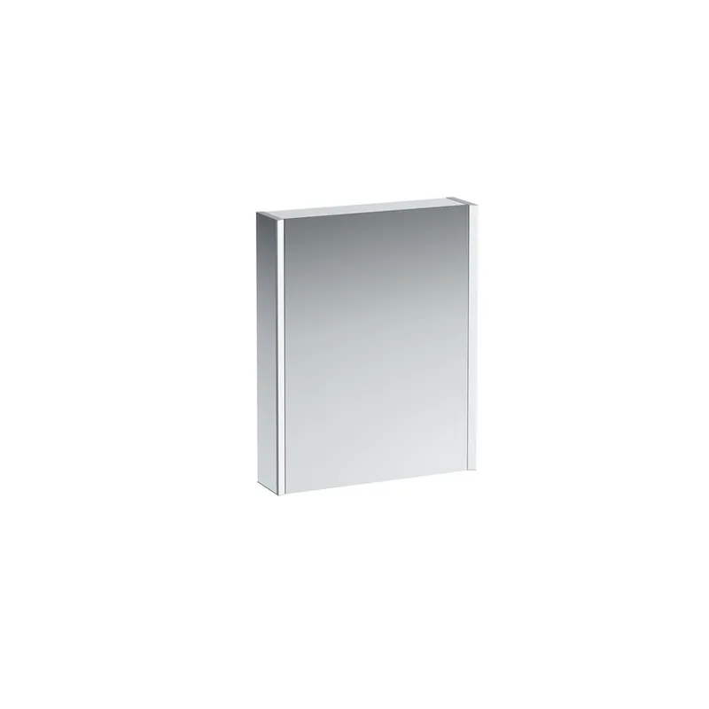 Merkproduct Frame 25 - hliníková zrcadlová skříňka 75x60, LED, panty vpravo, el.zásuvka, prostorové osvětlení (H4084529001441)