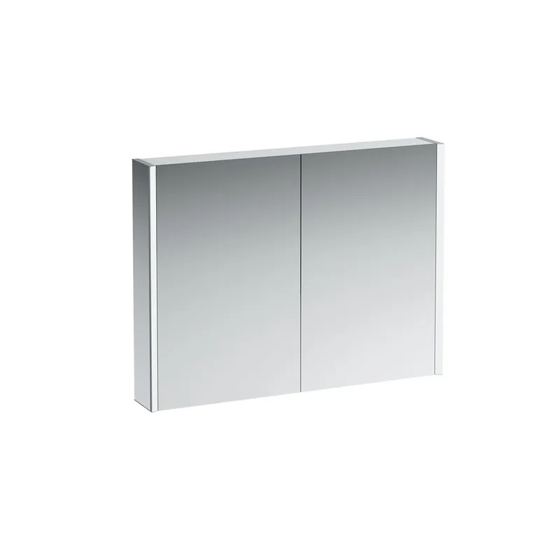 Laatste Versie Frame 25 - hliníková zrcadlová skříňka 75x100, LED, el.zásuvka, prostorové osvětlení, bílá (H4086539001451)