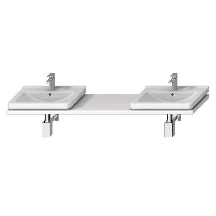 Cubito - atypická umyvadlová deska 135-220 cm, 2 výřezy vlevo/vpravo, pro Cubito 45-75, bílá (H46J4240145001) Levný