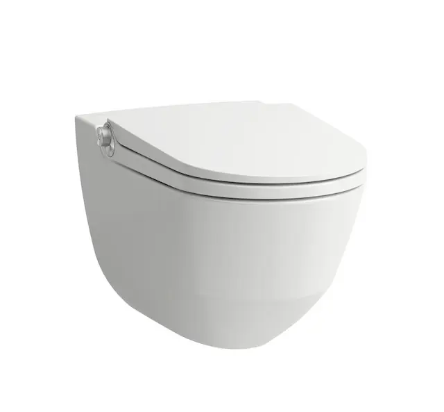 Cleanet Riva - závěsný klozet rimless s bidetovací funkcí, včetně sedátka, bílá lesk, nerezová ocel (H8206914000001) Express Levering