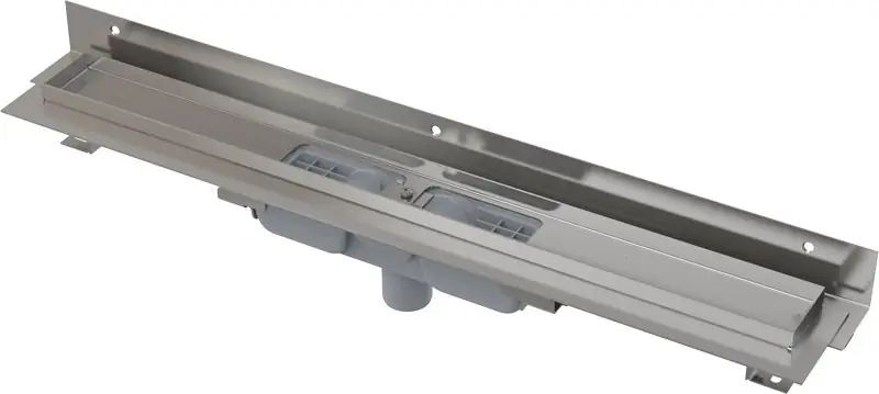 Odeslání Ihned APZ1104 Flexible Low - podlahový žlab, nastavitelný límec ke stěně, svislý odtok, nízká st. výška, 115 cm (APZ1104-1150)