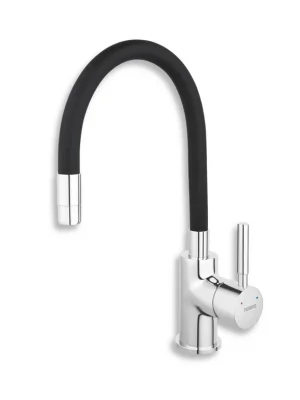 Dřezová stojánková baterie s elastickým ramenem, černá-chrom (70710,0C) Oblíbený