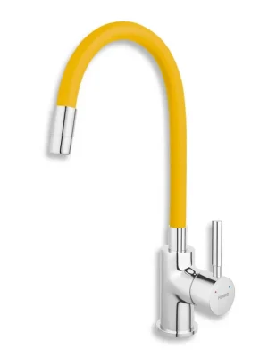 Dřezová stojánková baterie s elastickým ramenem, žlutá-chrom (70710,0ZL) Denní Nabídka