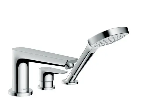 Talis E - tříotvorová páková baterie na okraj vany se sadou Secuflex (71730000) Gratis Retour