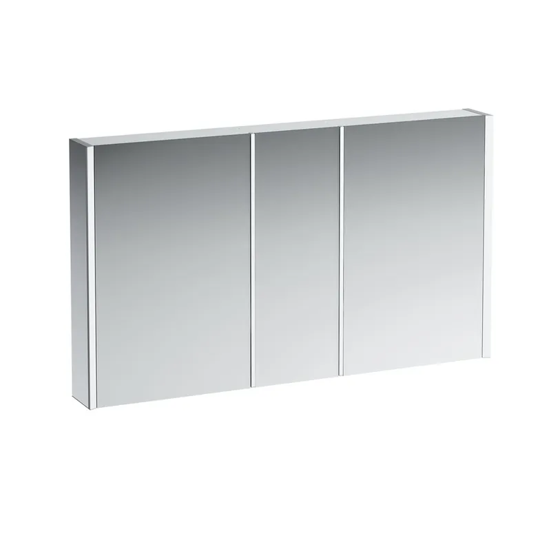 Veilige Betaling Frame 25 - hliníková zrcadlová skříňka 75x120, LED, el.zásuvka, bílá (H4088049001451)