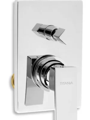 Vanová sprchová baterie s přepínačem Titania Cube chrom (98850R,0) Omezená Nabídka