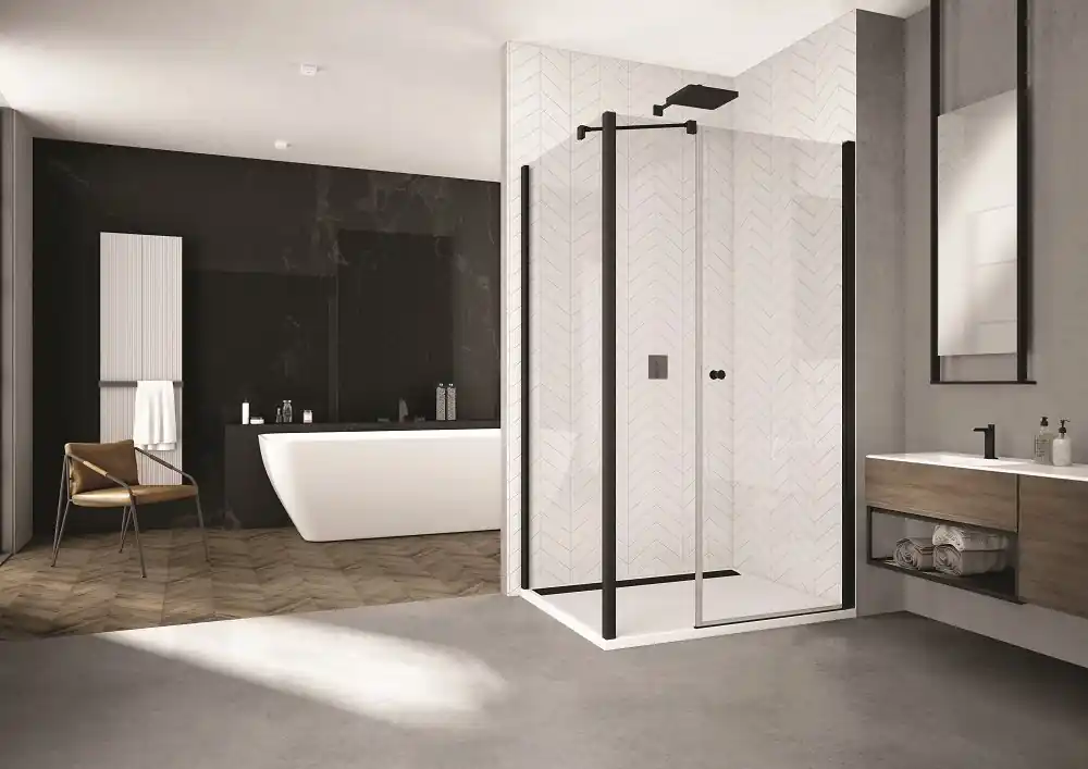 Speciale Aanbieding SOLT3 - boční stěna 120 cm, profil černý (SOLT3120006)