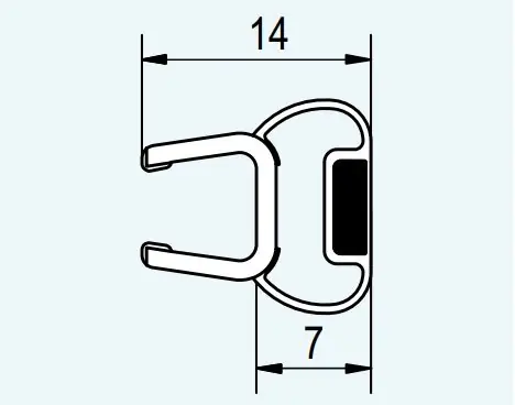 Aanbieding Svislé magnetické těsnění 180° na 6 mm skla, pro PUR, Cadura, Top-Line S (42356.KD.1)