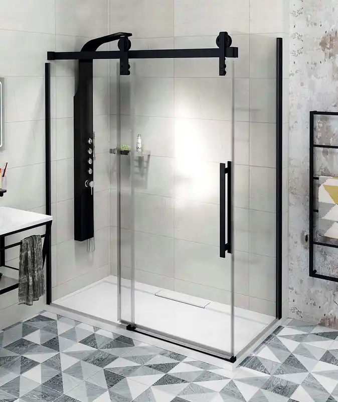 Kup Teď Boční stěna 90 cm, sklo čiré/matná černá (GV3490)