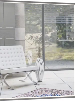 Centino - zrcadlo 60x70 s LED osvětlením, hliníkový rám stříbrný (CE ZS 60 S) Dagaanbieding