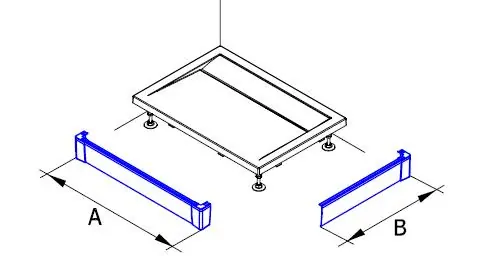 Actieprijs PWI - hliníkový panel k obdélníkové vaničce 75x90, montáž do rohu (L-panel) (PWIL075090)