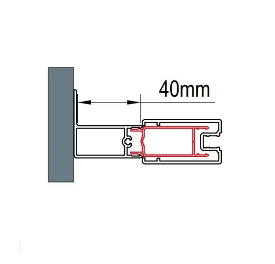 ATYP stohovací profil k rozšíření o 40 mm, matný elox, pro Top-Line, Top-Line S (ACT2.01.SM1) Rychlé Dodání