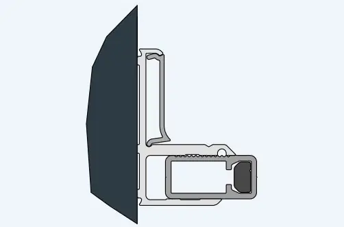 Actieprijs Nástěnný profil s magnetickým těsněním, aluchrom, 200 cm, pro Cadura (V2.CA.50)