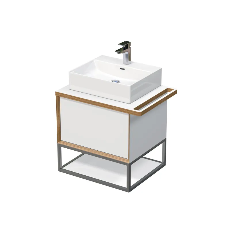 Actieprijs OXO multi - skříňka 60 cm s umyvadlem na desku, 1 zásuvka, držák na ručník vpravo, závěsná (OXO MULTI OALU 60 1Z KDP)