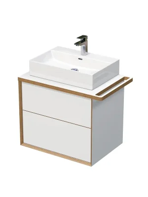 Alleen Vandaag OXO multi - skříňka 70 cm s umyvadlem na desku, 2 zásuvky, držák na ručník vpravo, závěsná (OXO MULTI 70 2Z KDP)