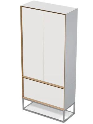 Actieprijs OXO multi - skříňka vysoká 178x80 cm, 2 zlamovací dveře, 1 zásuvka, závěsná (OXO MULTI OALU SV 80 2DW1Z)